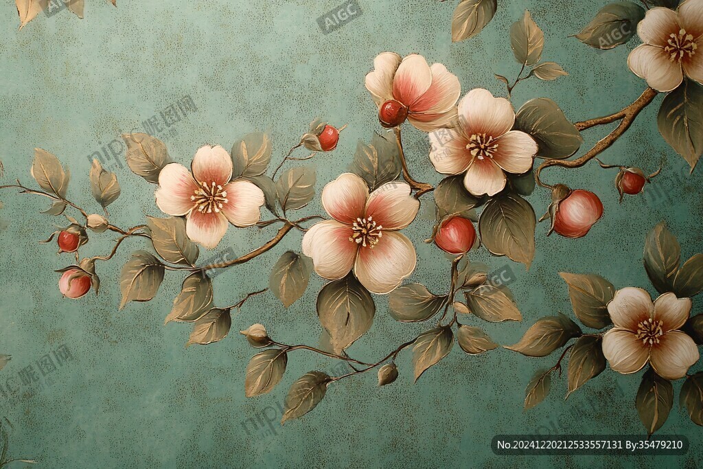 花红果壁画