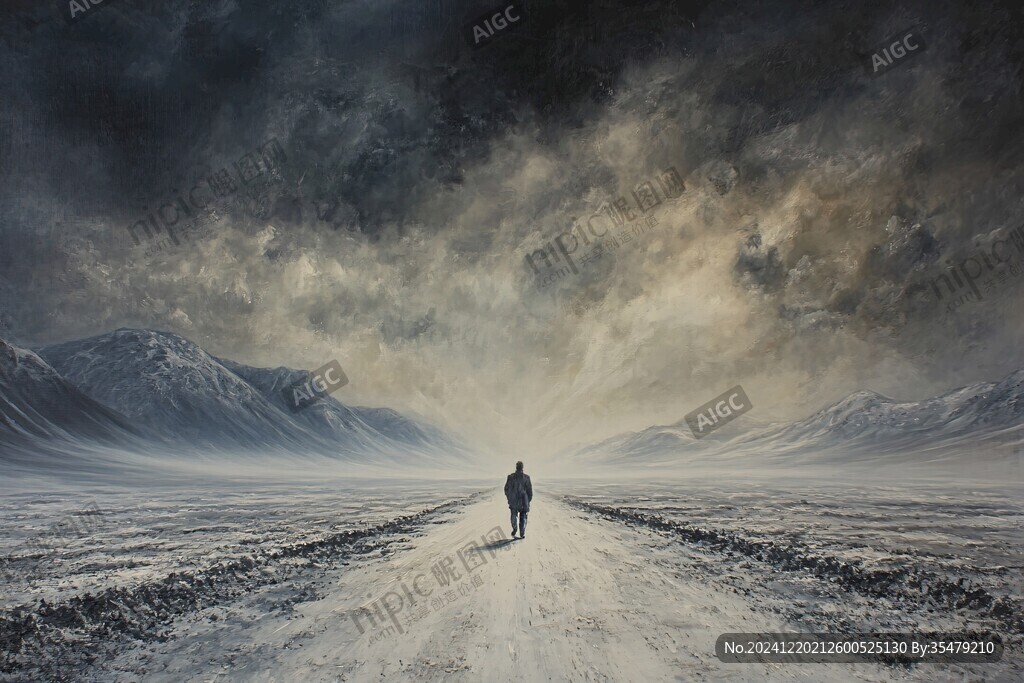 天地间迷茫渺小的人