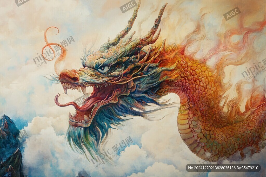 高清龙壁画
