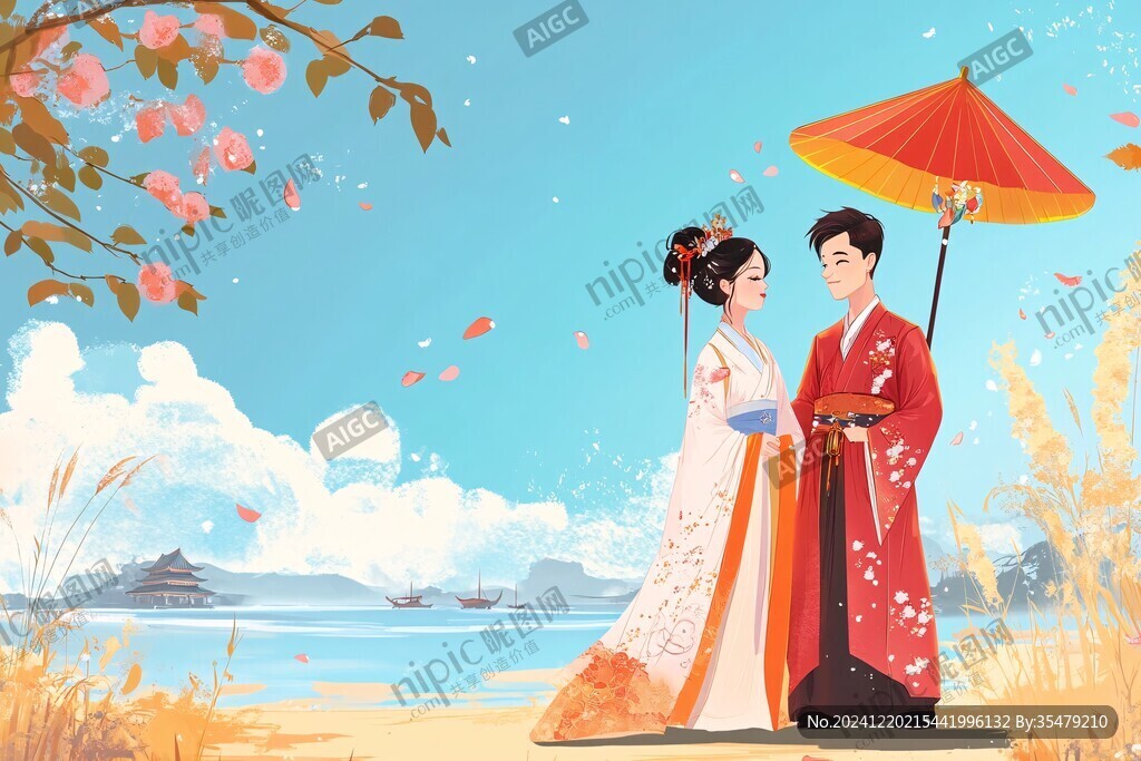 古装情侣插画