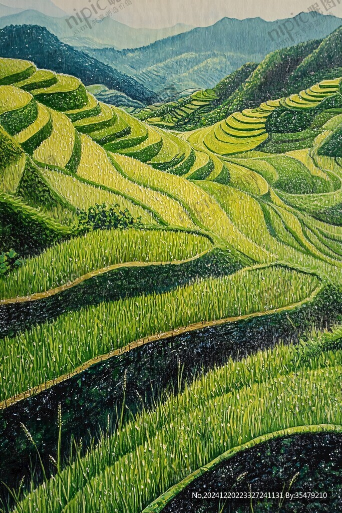 梯田无框画
