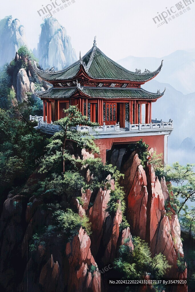 新中式楼阁皇宫山水