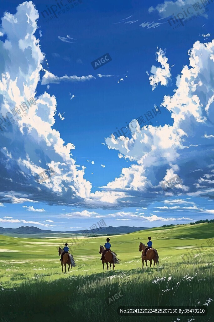 内蒙草原插画