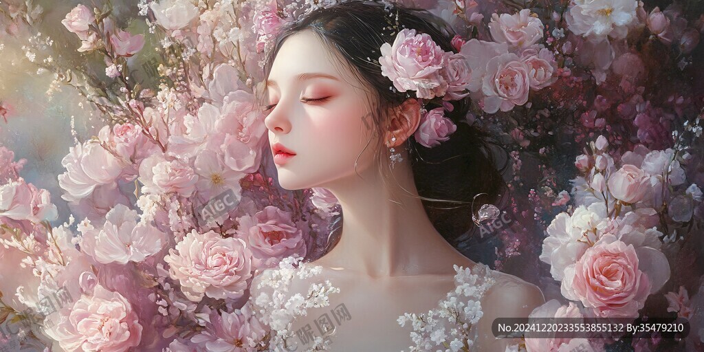 唯美少女与花系列