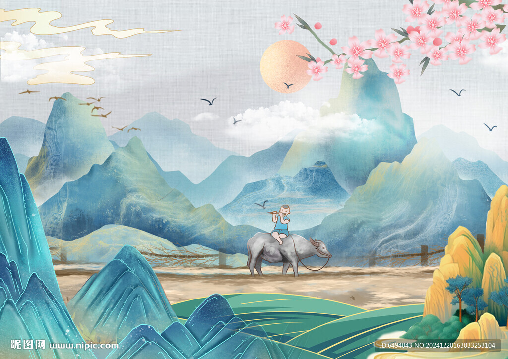 牧童遥指杏花村古代诗歌意境国画