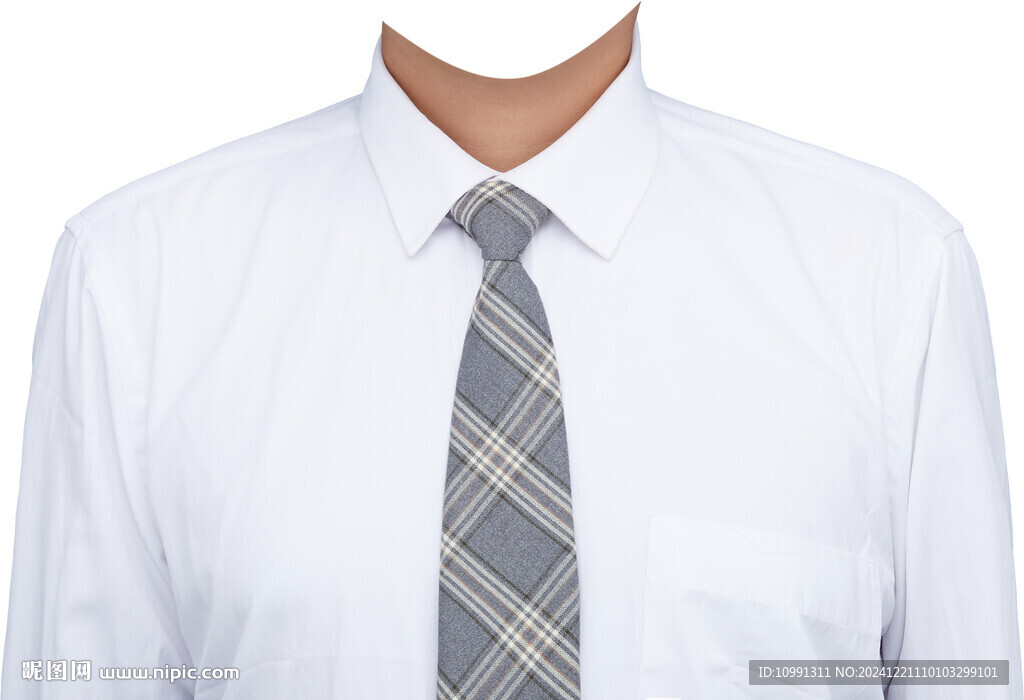 男白衬衫领带证件照衣服素材