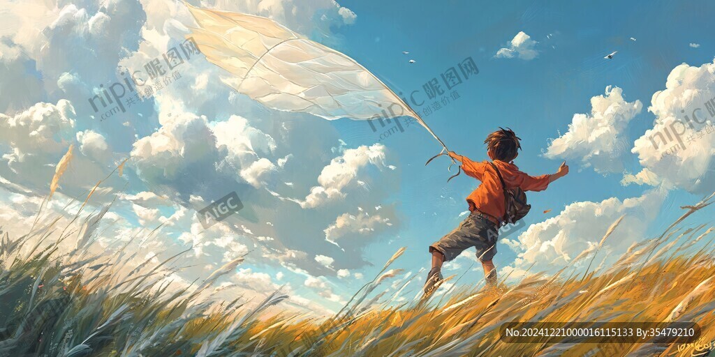 放风筝男孩