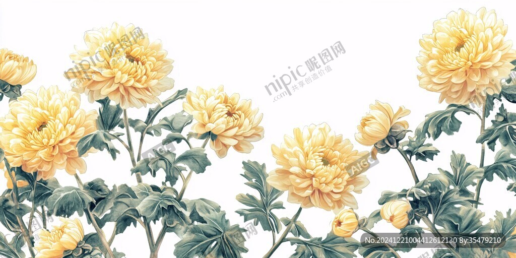 贡菊手绘菊花