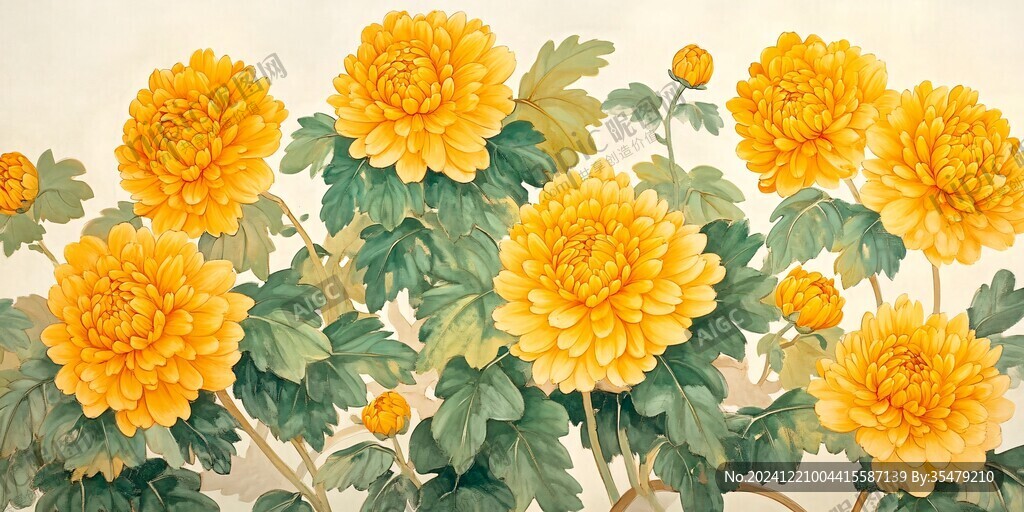 菊花壁画