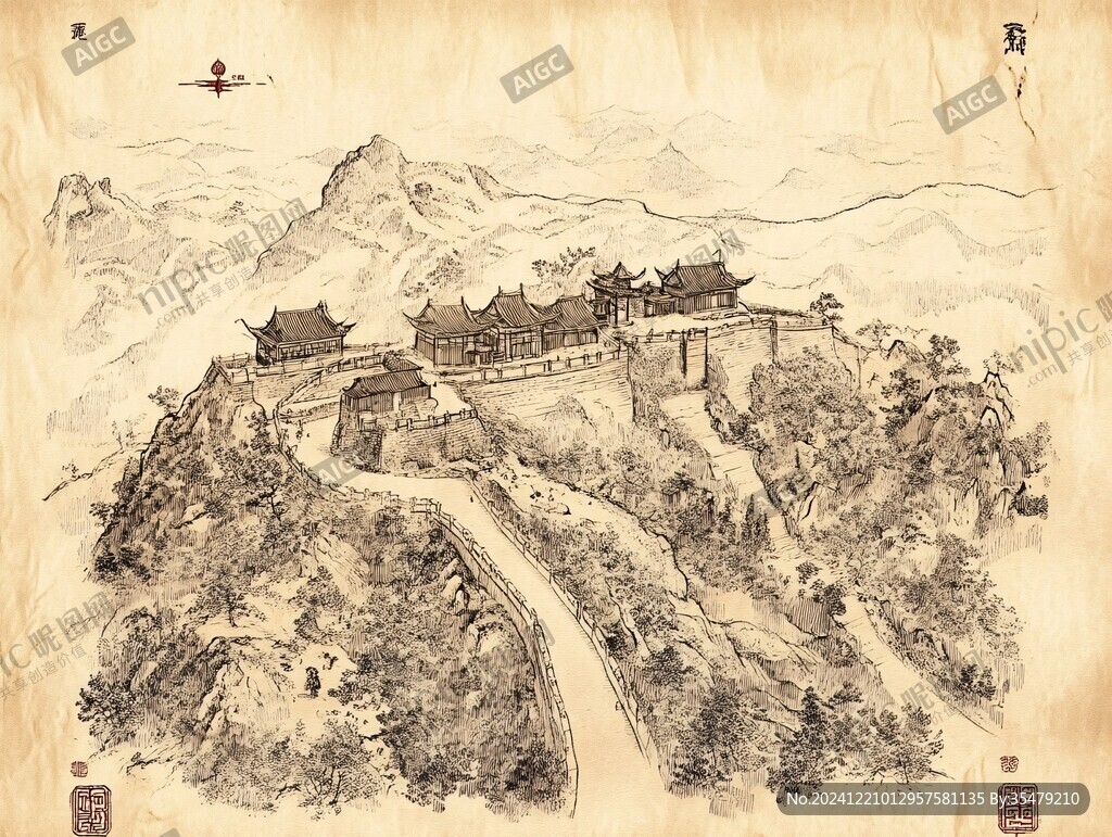武当山插画