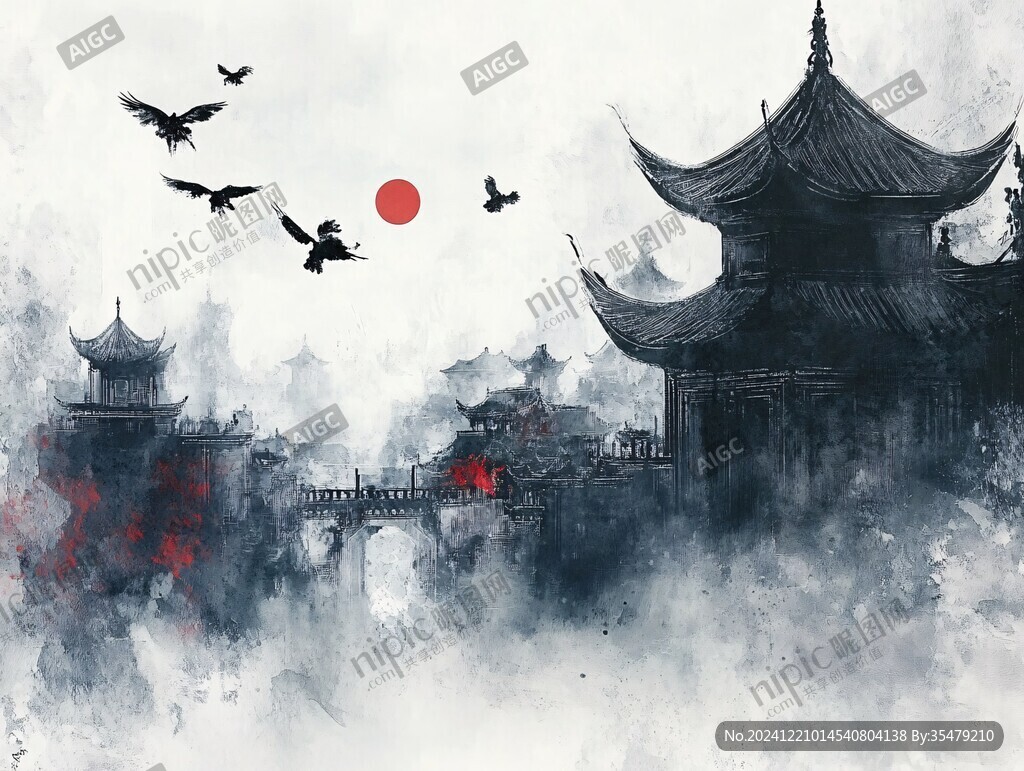 烟雨楼插画
