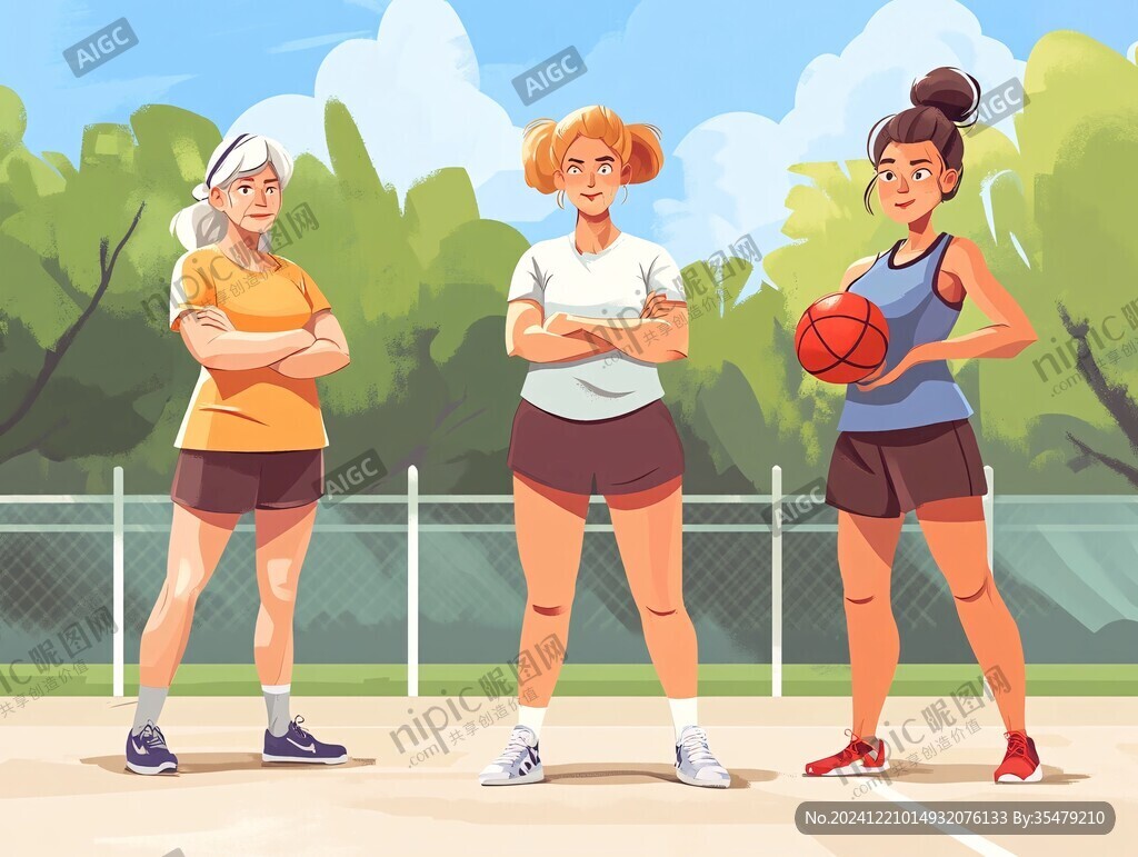 打球扁平插画