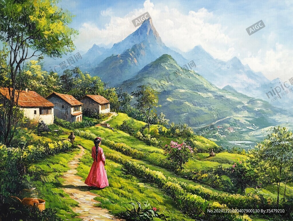 茶山油画