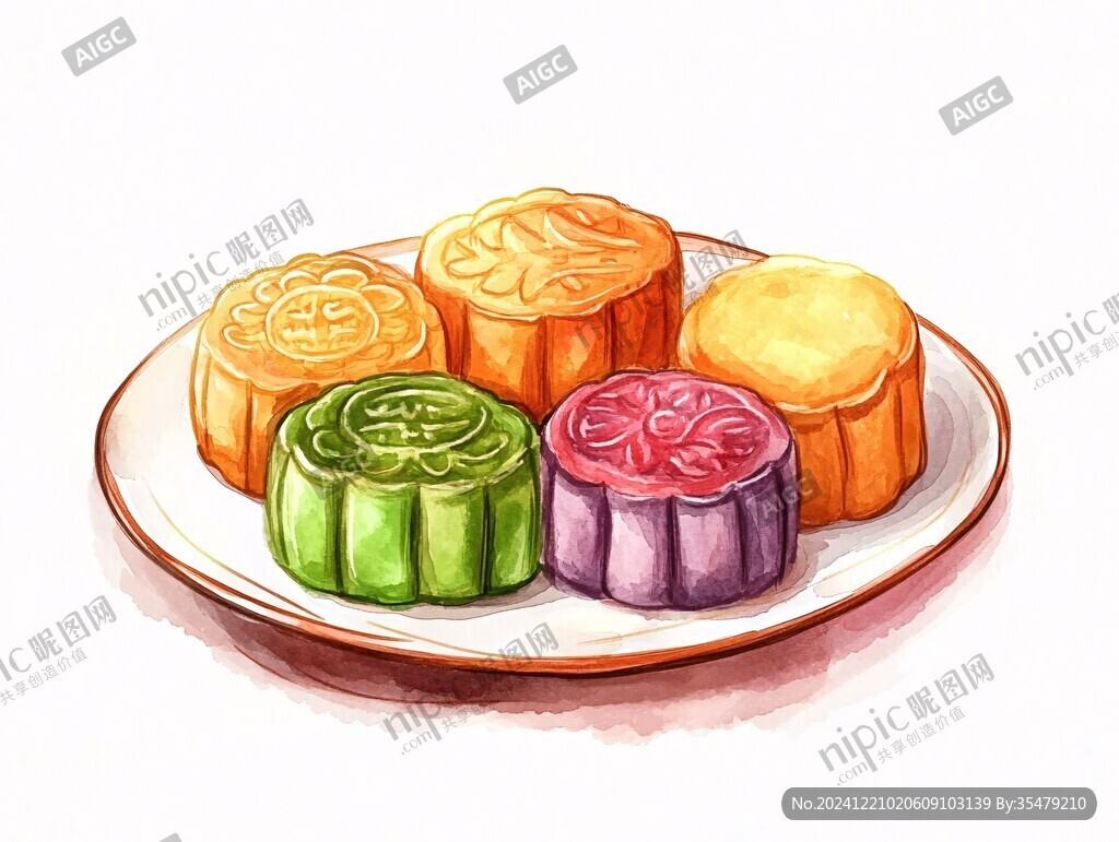 月饼手绘