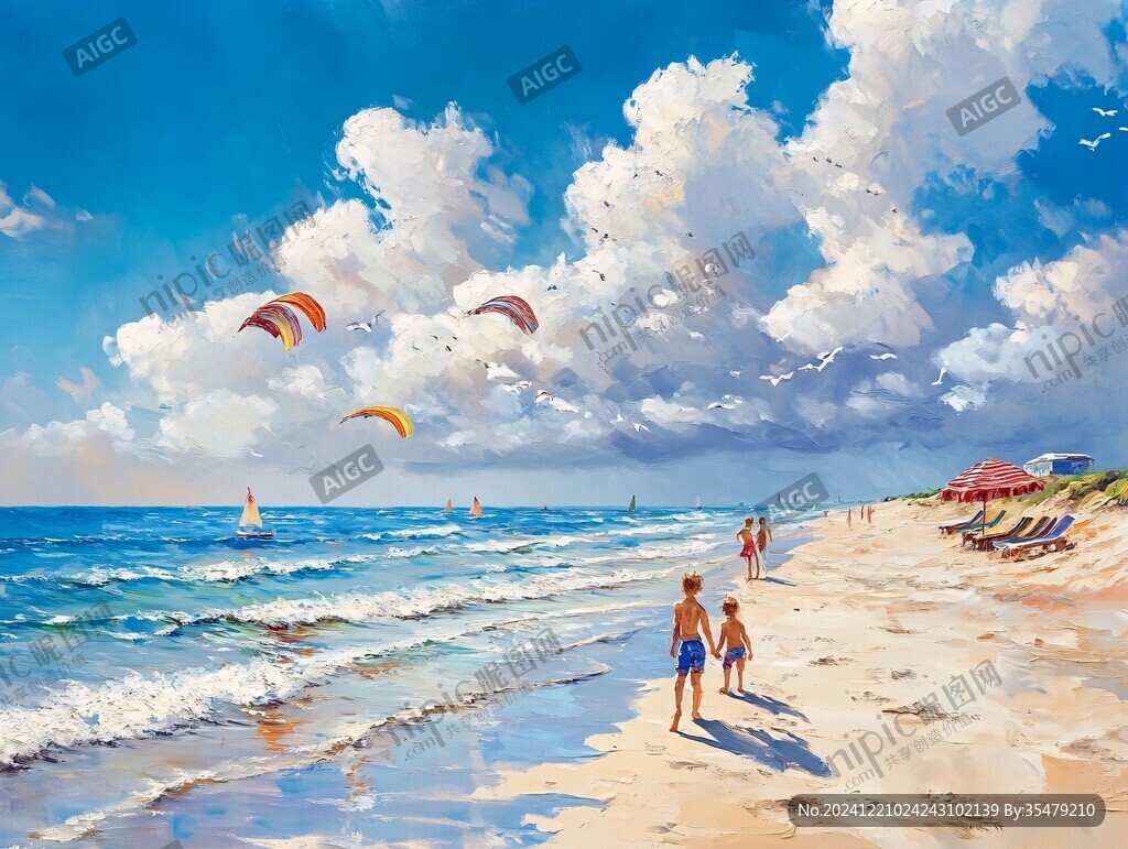海滩风景画