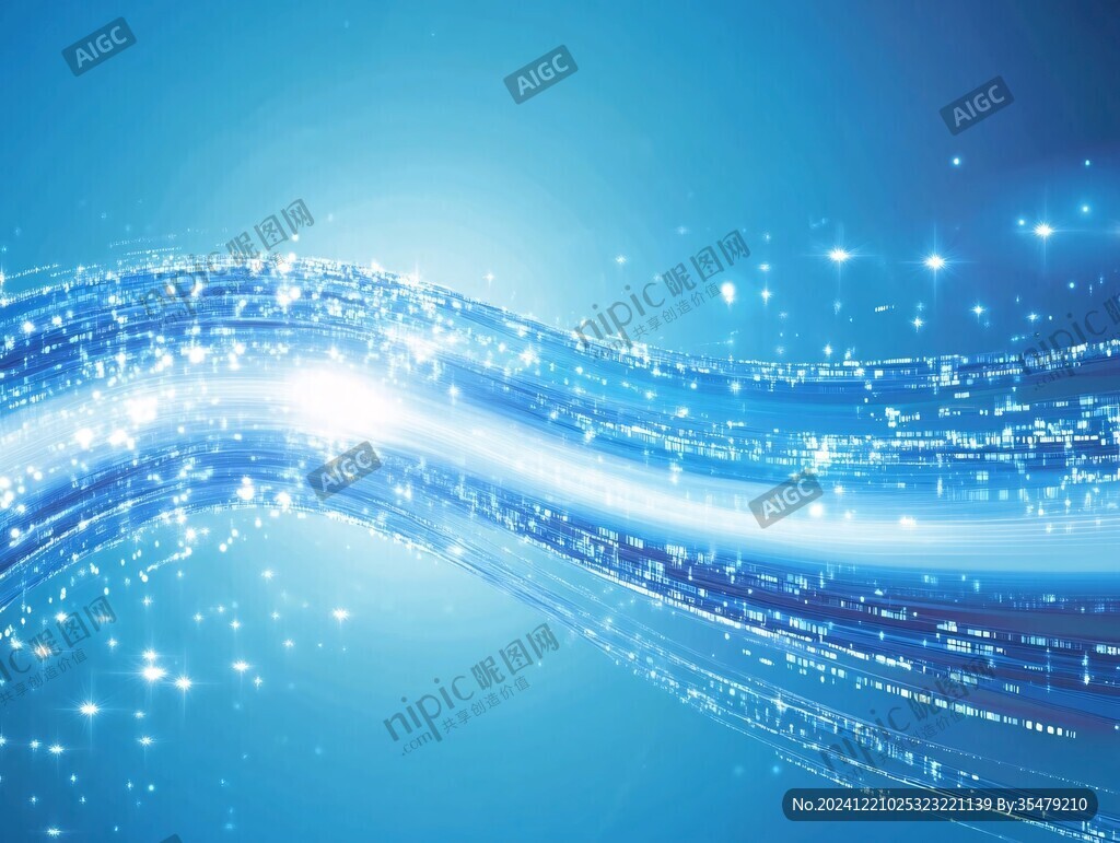 蓝色弯曲唯美科技