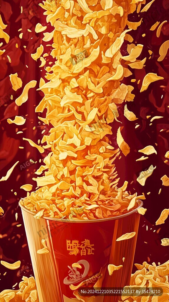 薯片插画海报