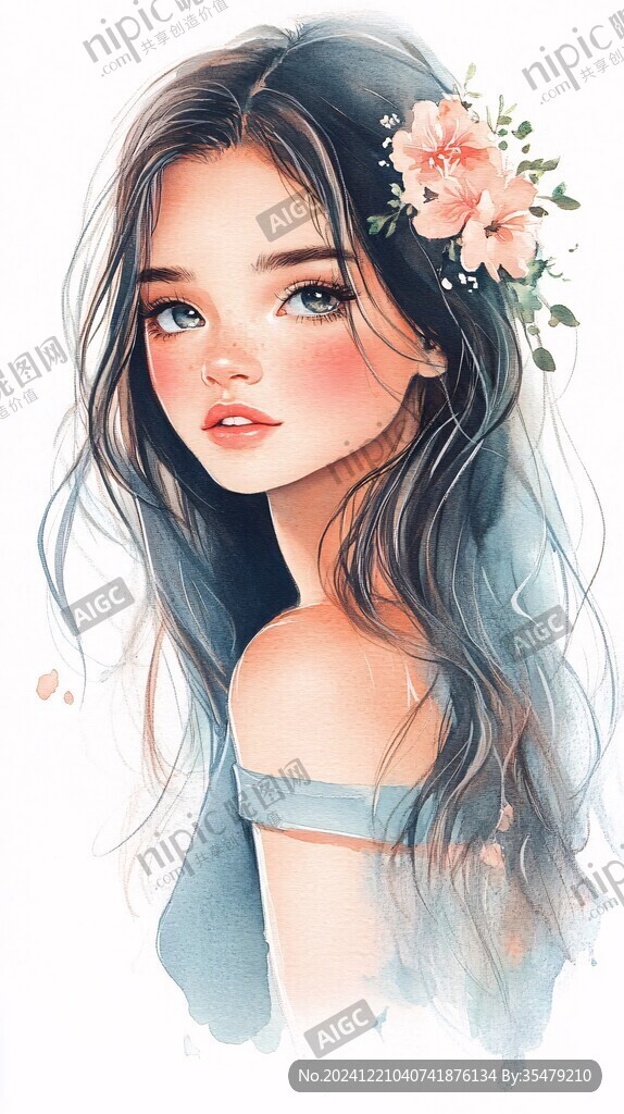 欧美风女孩插画