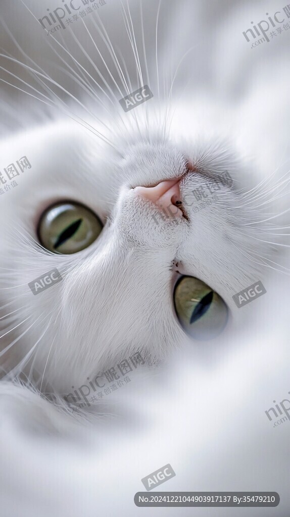 手绘大眼萌猫咪装饰画