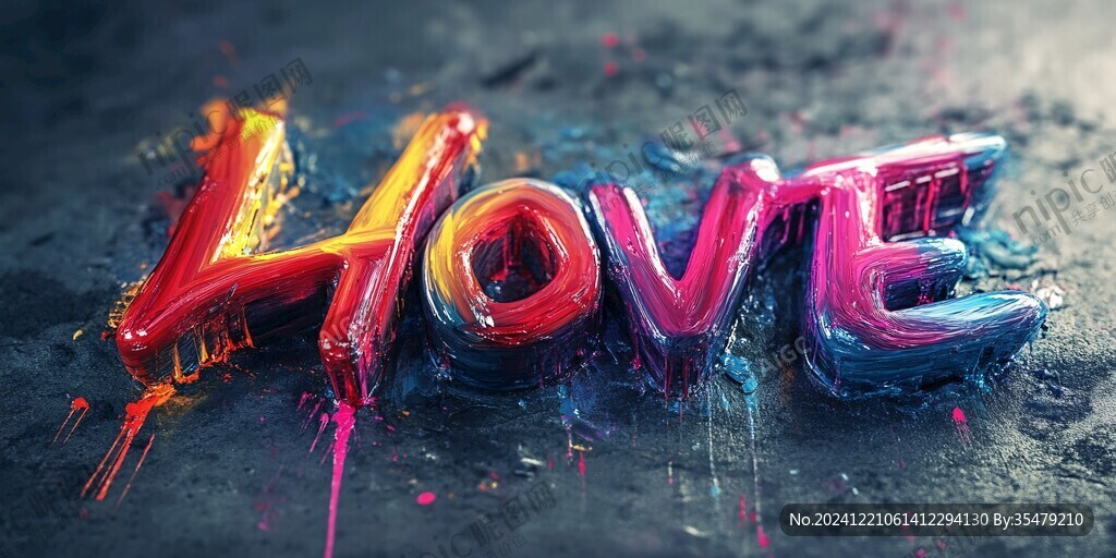 love立体字