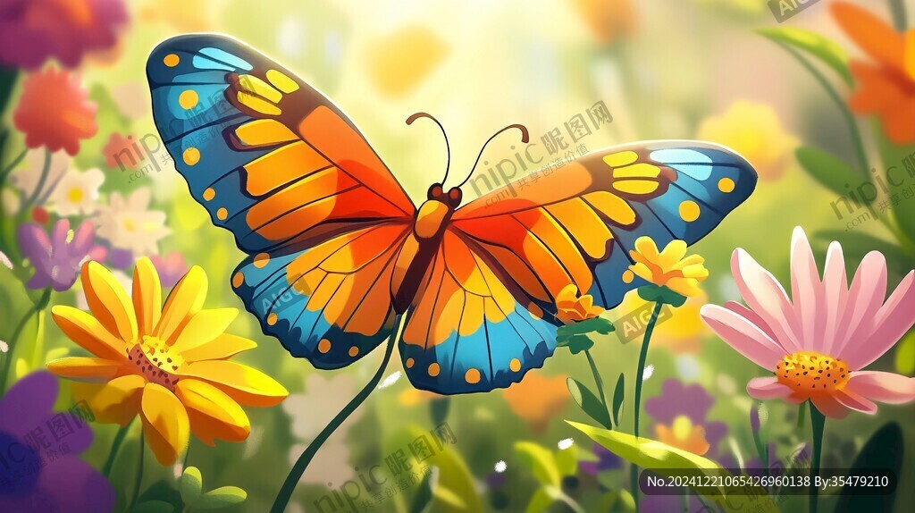 蝴蝶花插画