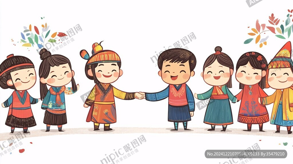 民族大团结插画