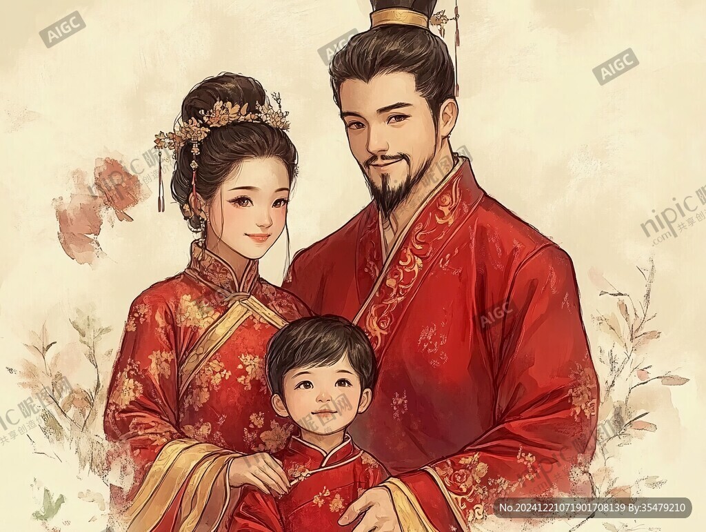 中式婚礼插画