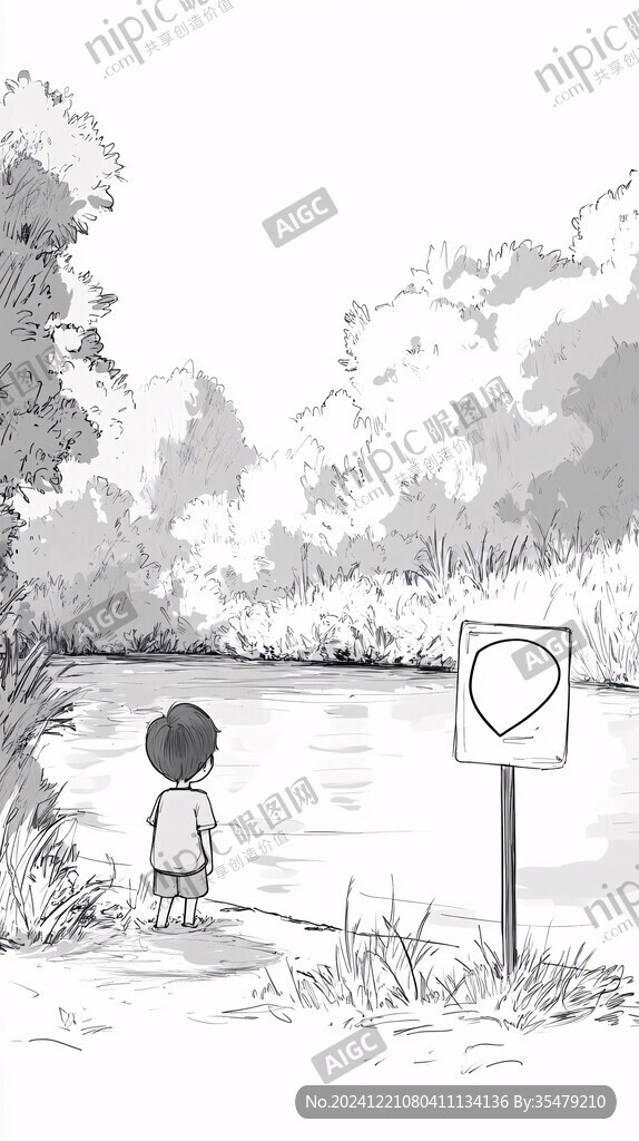 孤独背影插画