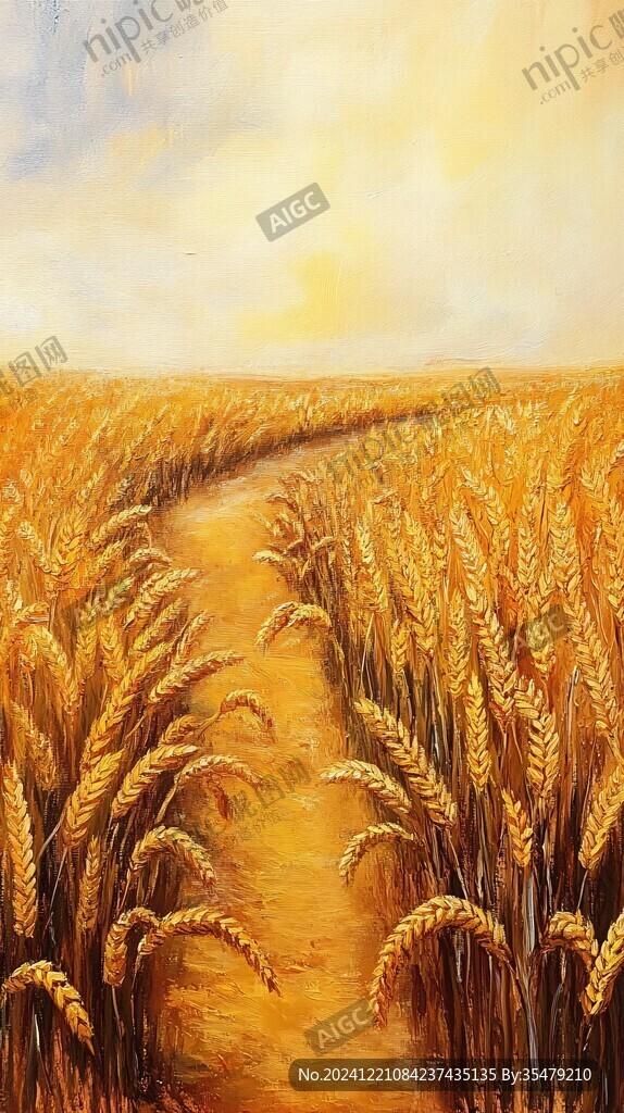 麦田水粉画
