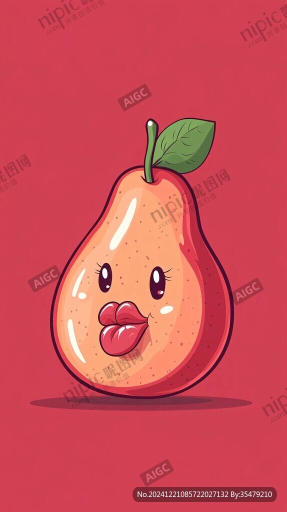 红啤梨插画