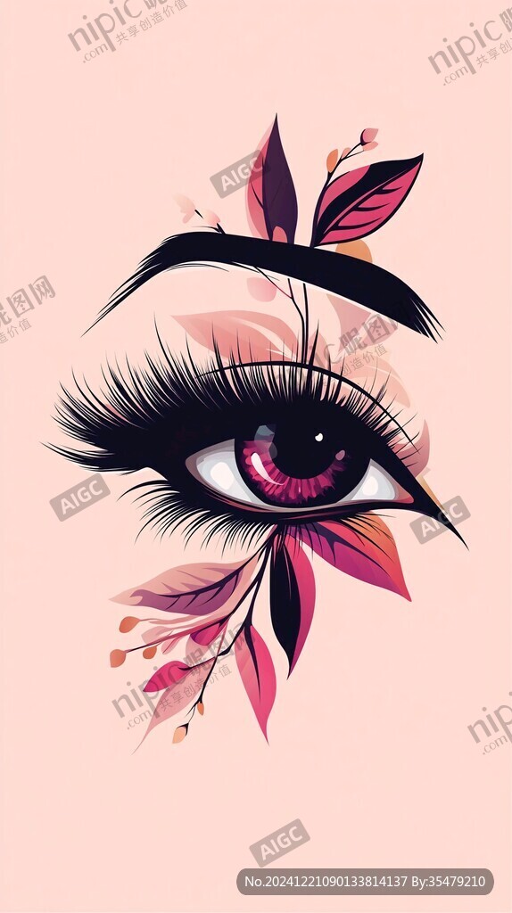美女眼睛插画