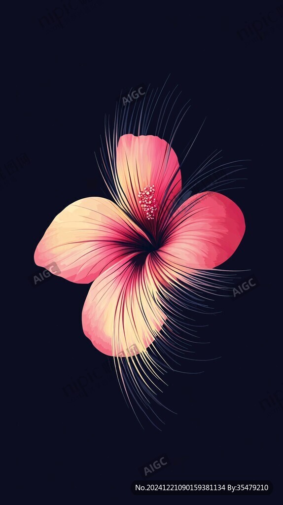 芙蓉花插画