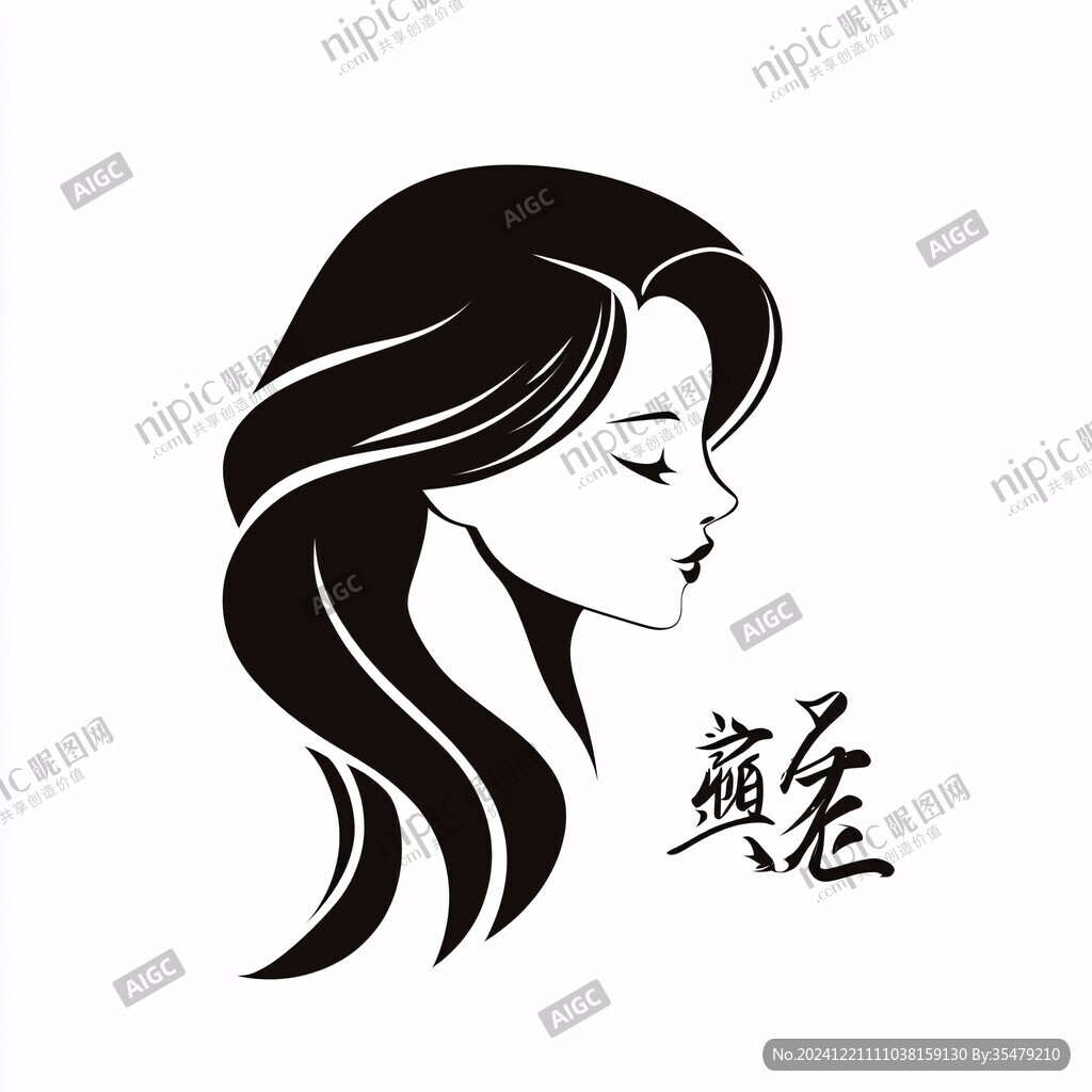 女人侧颜logo