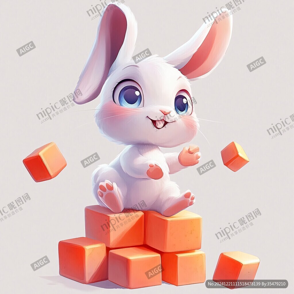 3d立体卡通兔