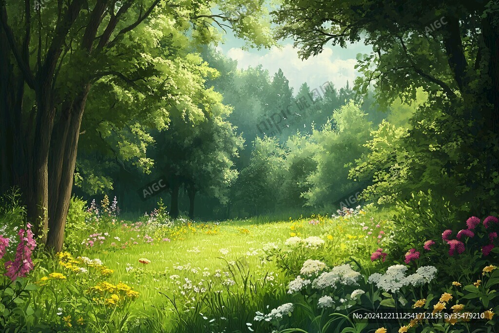 唯美森林背景