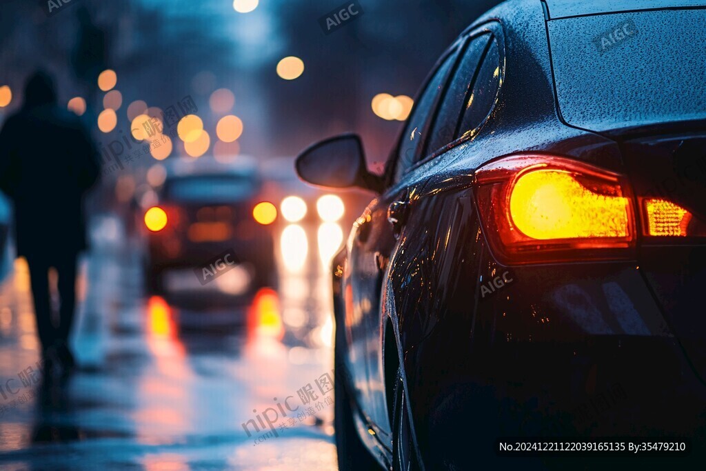 雨夜行人与车辆
