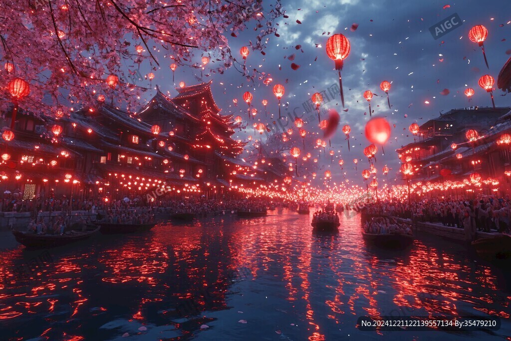 唯美樱花夜景
