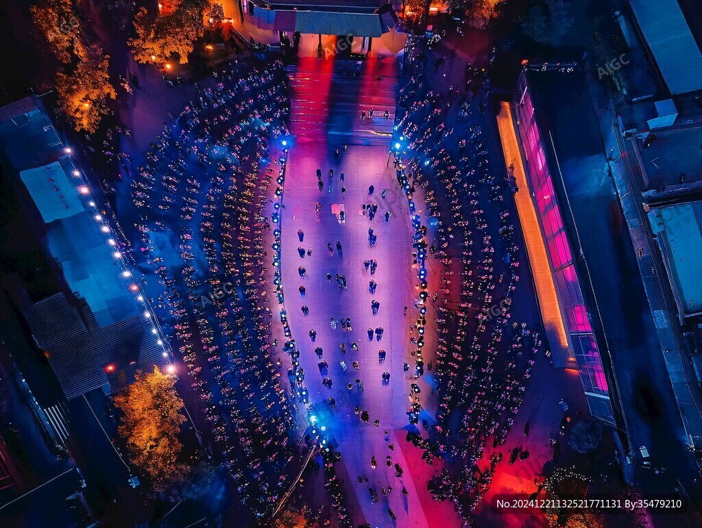 航拍晚会