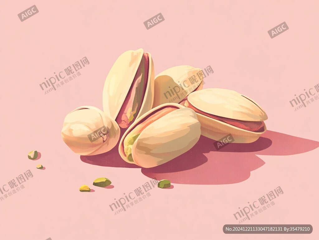 手绘开心果巴旦木