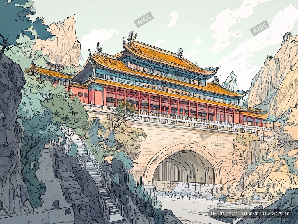 大境门插画