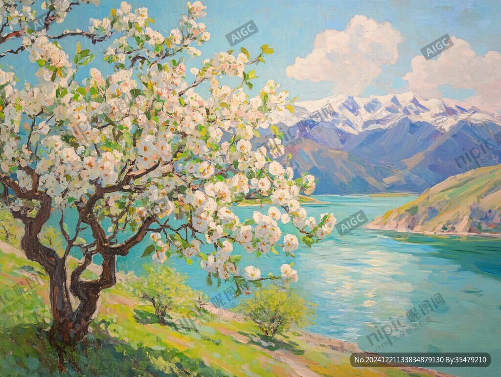油画梨花