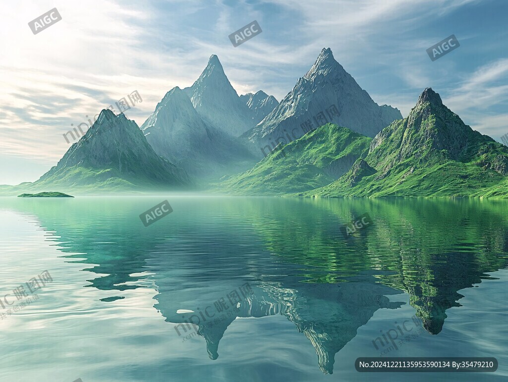 远山山脉梦幻山水