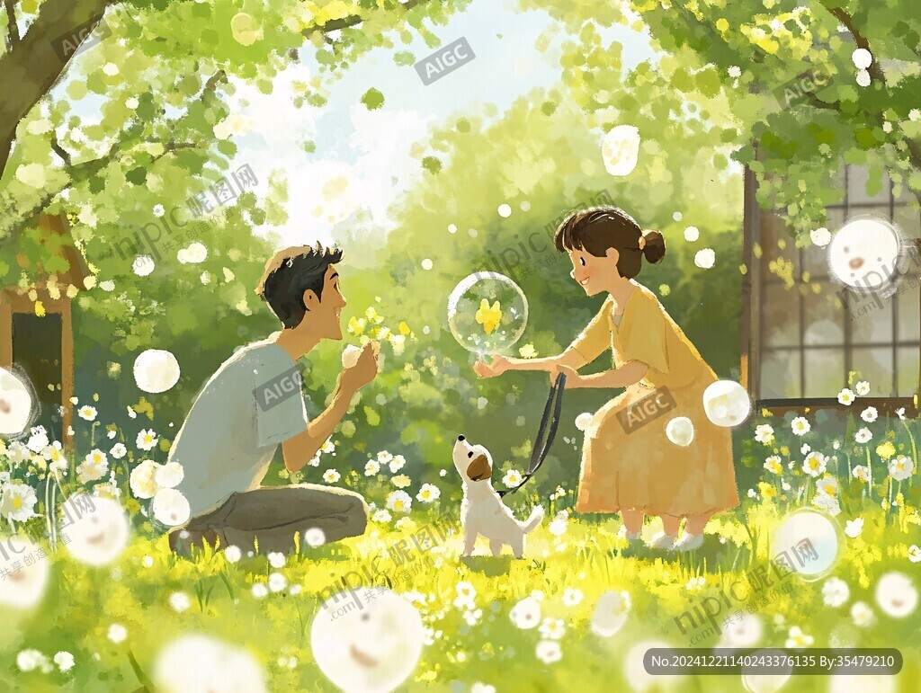 夏日吹泡泡