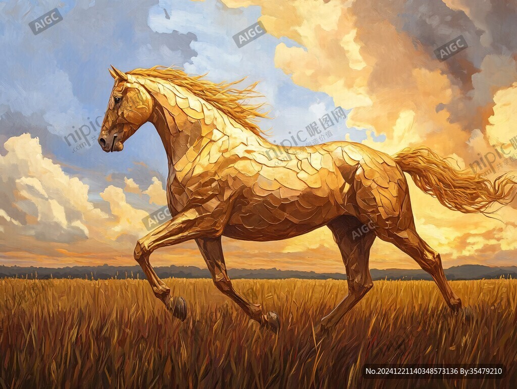 创意插画金属骏马