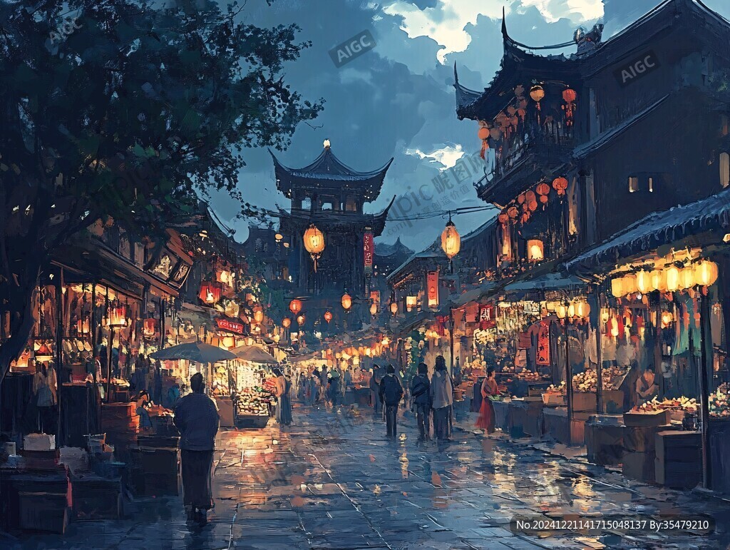 古代繁华夜市