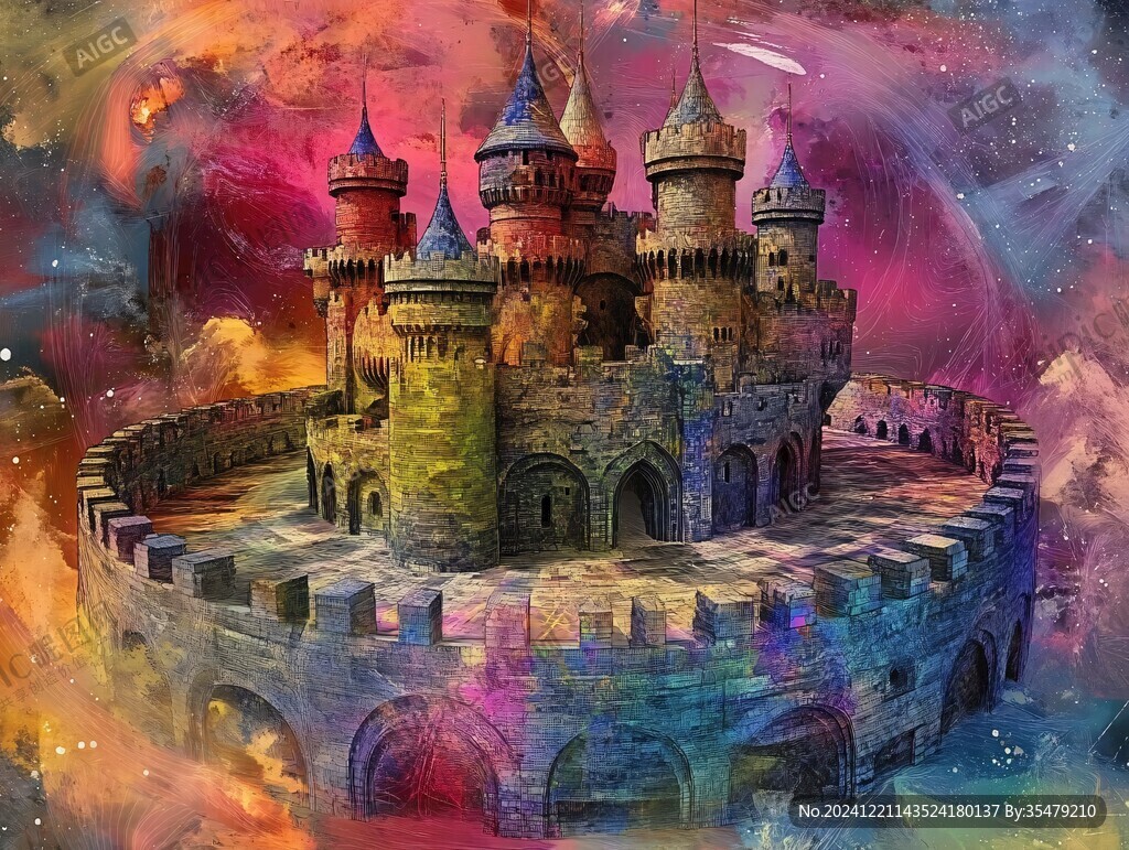 梦幻城堡插画