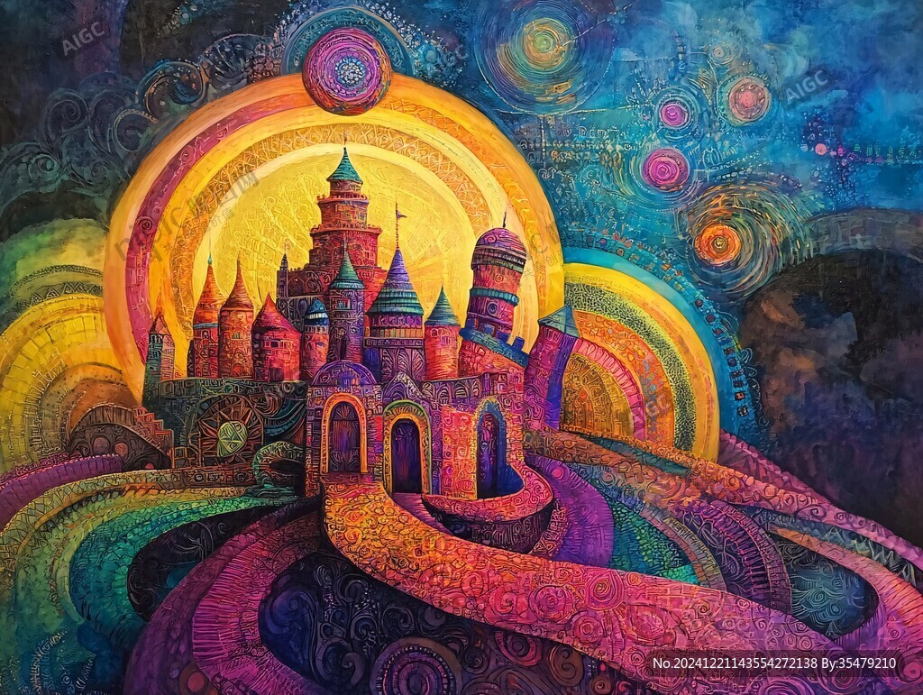 梦幻城堡插画
