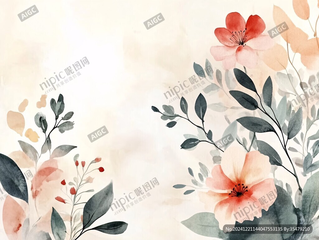 唯美花卉水彩花卉
