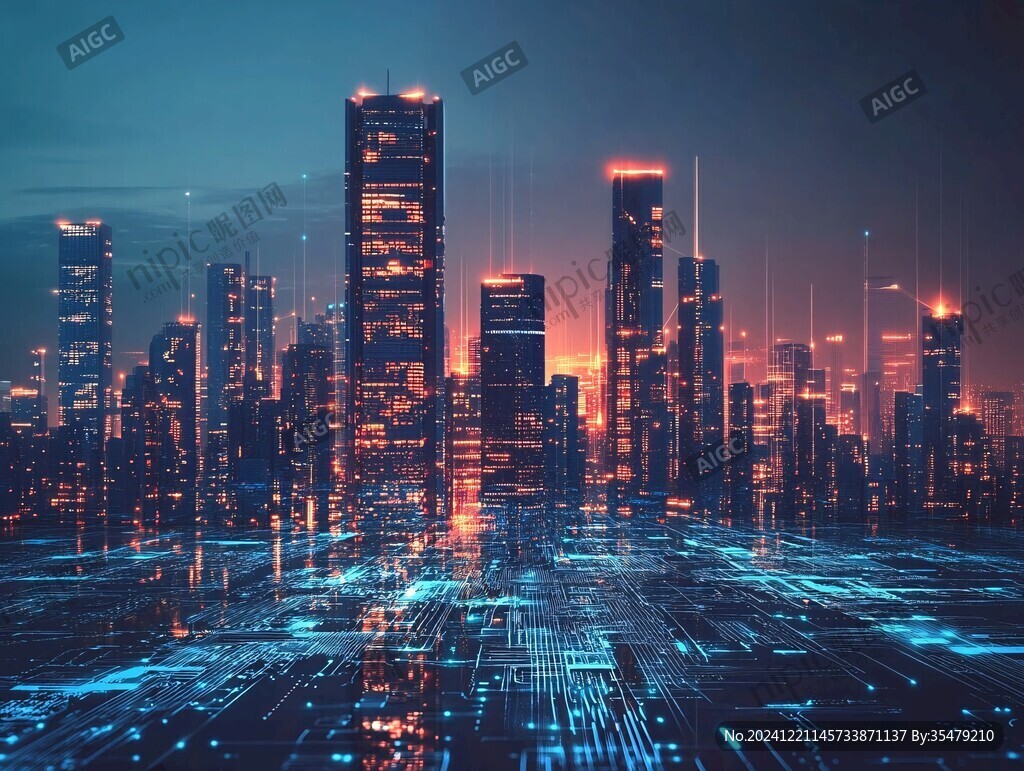 现代科技炫光城市