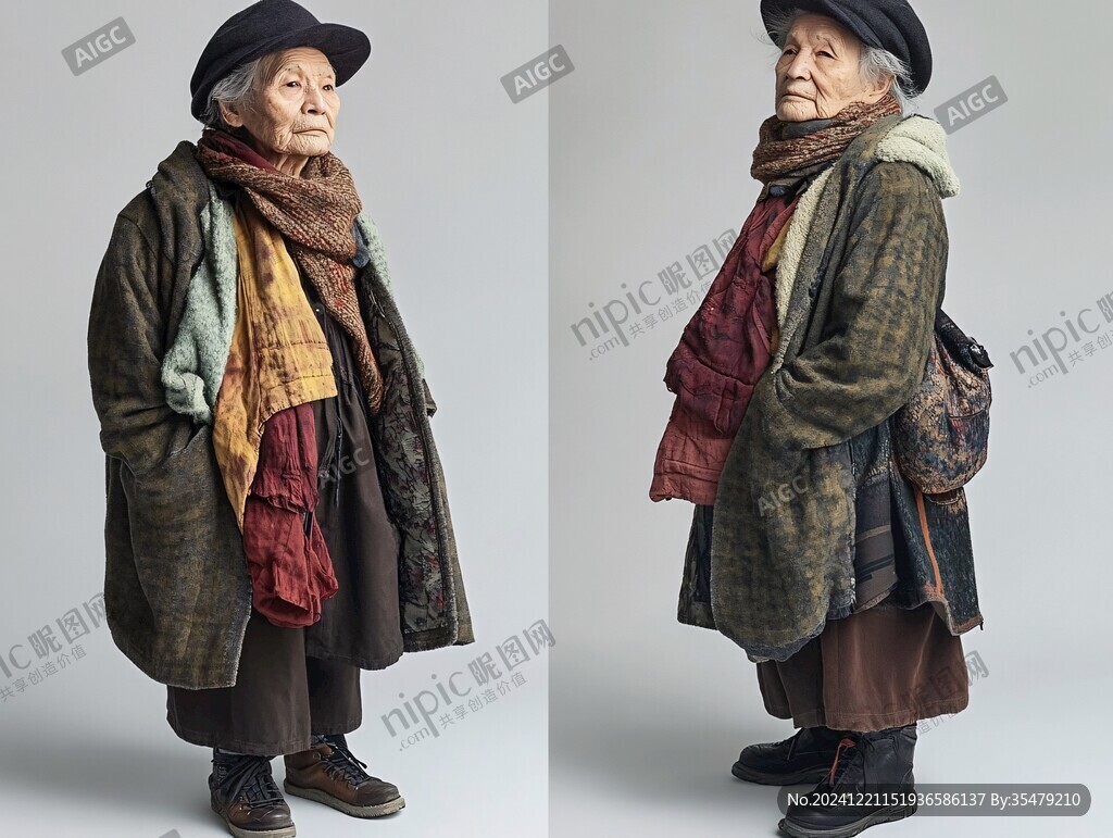 只有一个人构成服装的中年妇女